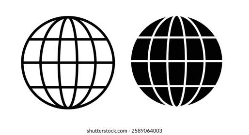Globe icons thin line illustrations designs