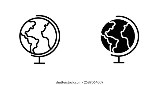 Globe icons thin line illustrations designs