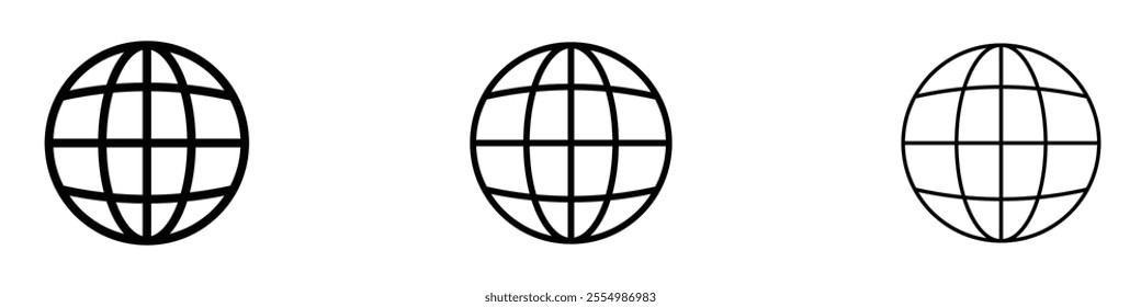 Globe icons in tree different stroke sizes