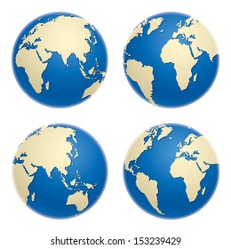 Globe icons, vector illustration