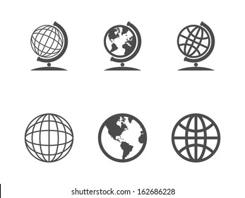 Globe icons. Vector illustration.