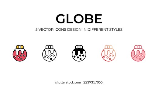 Globe icons with white background.

