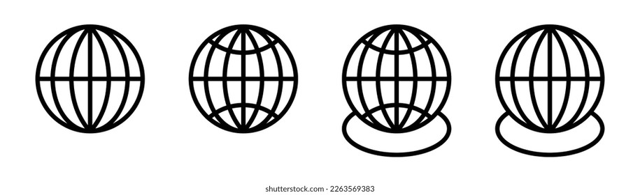 Globe icons. World planet earth collection. Vector illustration