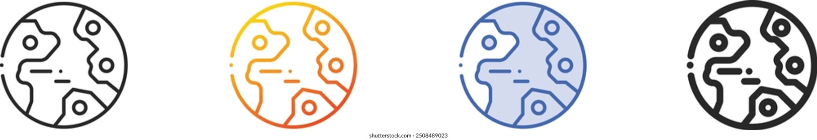 globe icon.Thin Linear, Gradient, Blue Stroke and bold Style Design Isolated On White Background