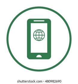 Globe  icon,vector. Flat design.