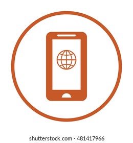 Globe  icon,vector. Flat design.