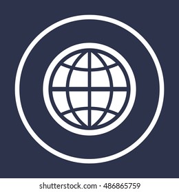 Globe  icon,vector. Flat design.