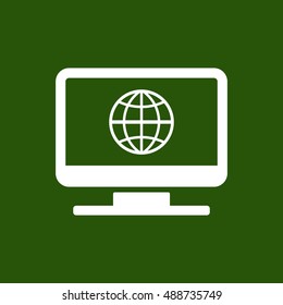 Globe  icon,vector. Flat design.