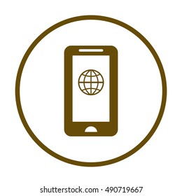 Globe  icon,vector. Flat design.