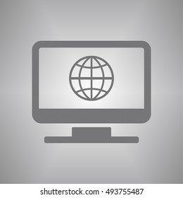 Globe  icon,vector. Flat design.