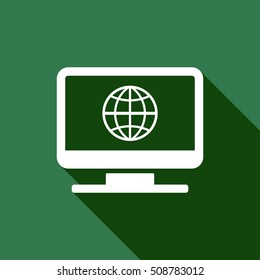 Globe  icon,vector. Flat design.