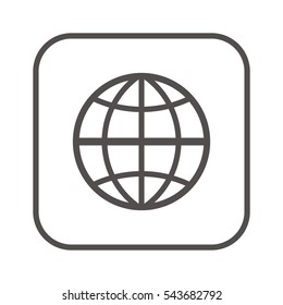 Globe  icon,vector. Flat design.
