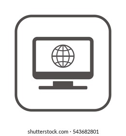 Globe  icon,vector. Flat design.