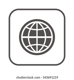 Globe  icon,vector. Flat design.