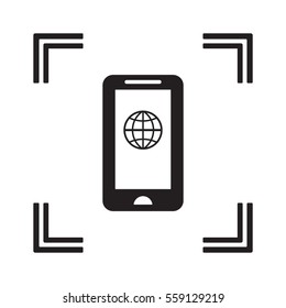 Globe  icon,vector. Flat design.