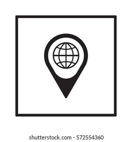 Globe  icon,vector. Flat design.