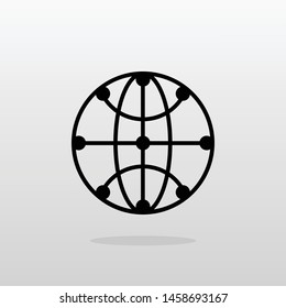 Globe icon.World vector sign.Network illustraion for web applications.Sphere concept.