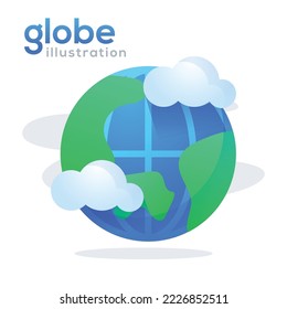 Globe illustration design. Illustration globe for mobile for web design