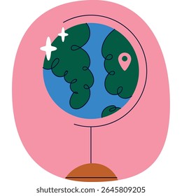 globe illustration  for Earth Day designs
