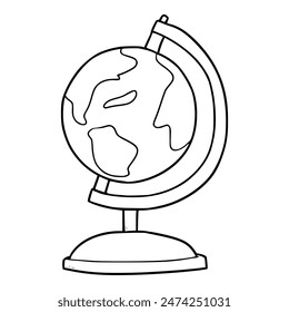 globe illustration hand drawn outline isolated vector