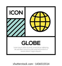 GLOBE AND ILLUSTRATION ICON CONCEPT