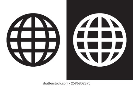 Globe - Illustration Icon, Editable Stroke. Earth globe icons . website icon for contact icon.World icon - vector.