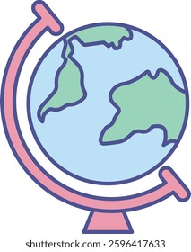 Globe illustration with isolated background 