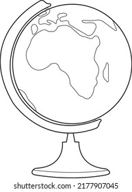Globe Illustration line art vector