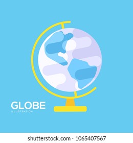 Globe illustration symbol object. Flat icon style concept design