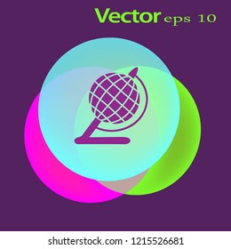 Globe illustration. Vector flat icon.