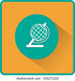 Globe illustration. Vector flat icon.