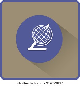 Globe illustration. Vector flat icon.