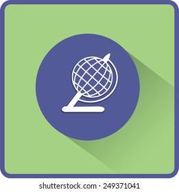 Globe illustration. Vector flat icon.