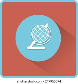 Globe illustration. Vector flat icon.
