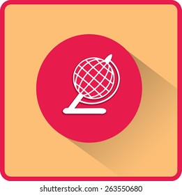 Globe illustration. Vector flat icon.