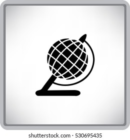 Globe illustration. Vector flat icon.
