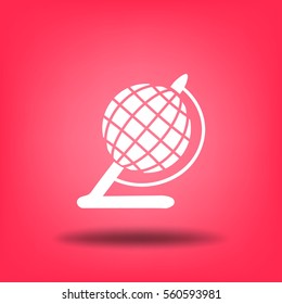 Globe illustration. Vector flat icon.