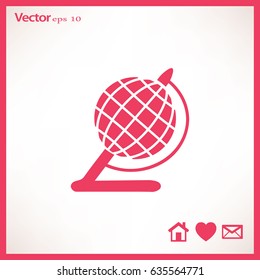 Globe illustration. Vector flat icon.