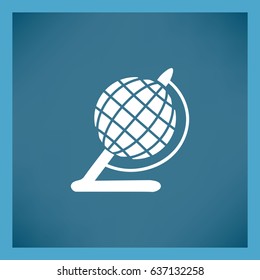 Globe illustration. Vector flat icon.