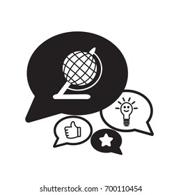 Globe illustration. Vector flat icon.