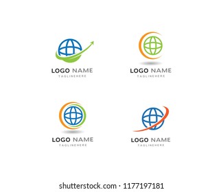 globe ilustration logo vector template