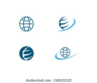 globe ilustration logo vector template