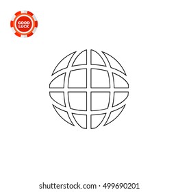 Globe Image as Internet Concept Line Icon