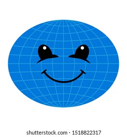 globe image of a smiling planet earth