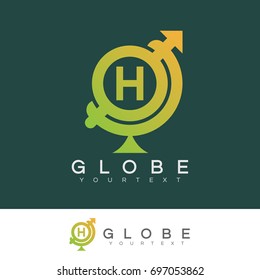 globe initial Letter H Logo design