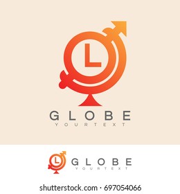 globe initial Letter L Logo design