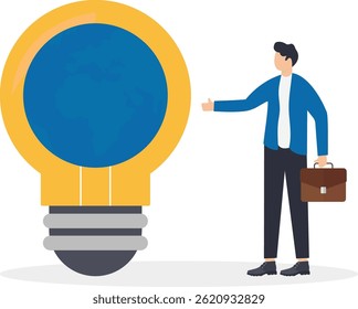 the globe inside a bulb, business concept

