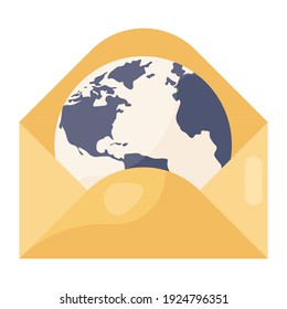 
Globe in Umschlag, der das Symbol für globale E-Mails darstellt