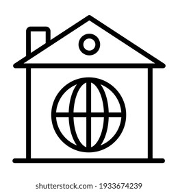 Globe interior house, icono global de hogar
