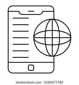 Globe inside smartphone showcasing mobile browser